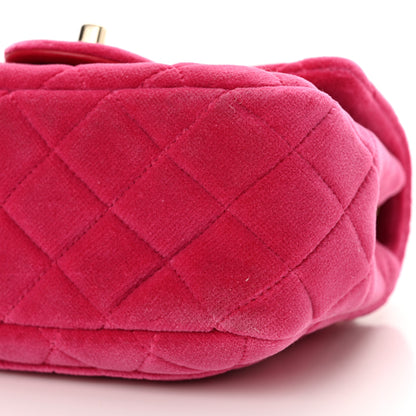Chanel Velvet Quilted Mini Square Pearl Crush Flap Fuchsia 10 of 15