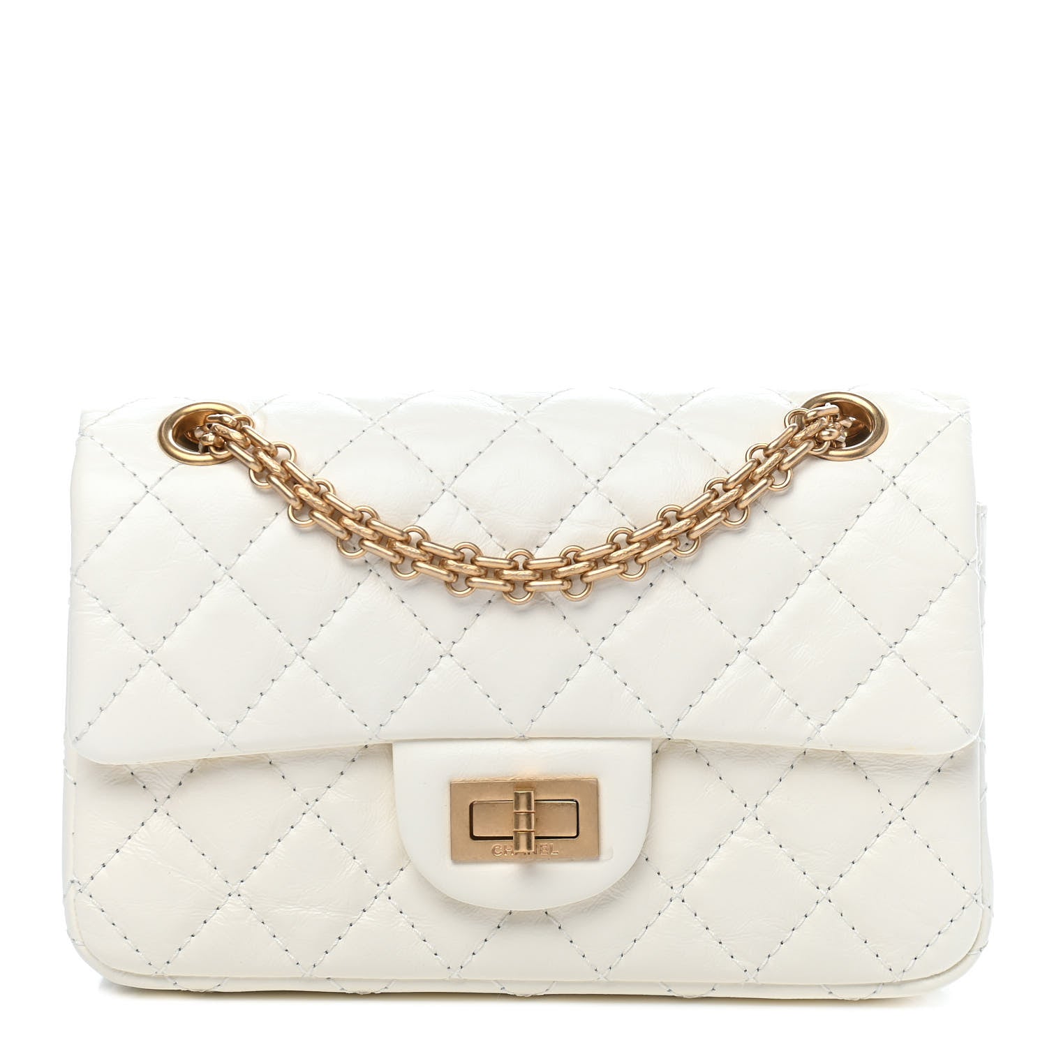 Chanel Aged Calfskin Quilted 2.55 Reissue Mini Flap White 1 of 9