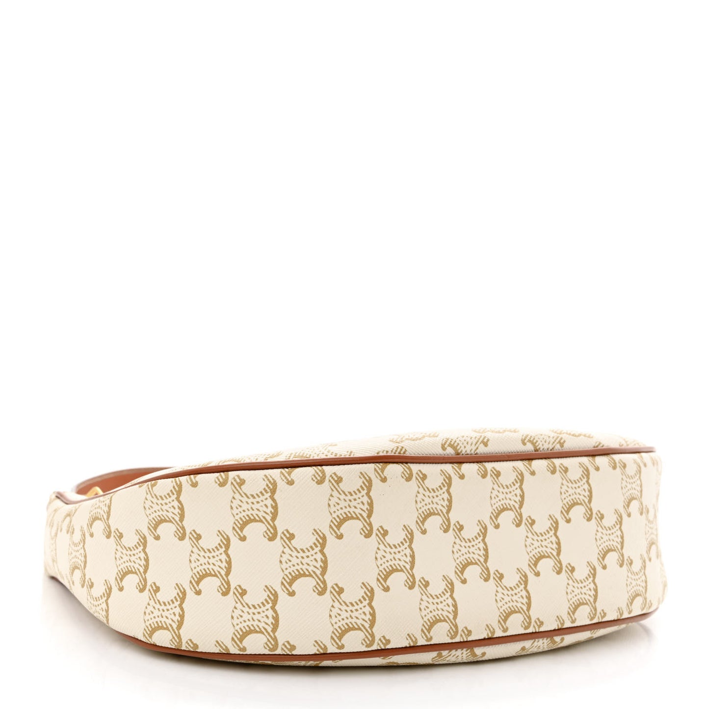 Canvas Calfskin Ava Triomphe Shoulder Bag White