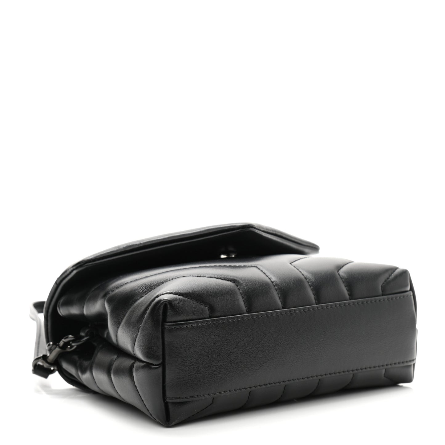 Calfskin Y Quilted Monogram Toy Loulou Crossbody Bag Black