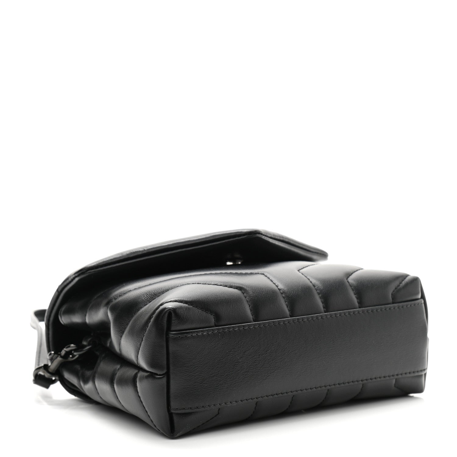Saint Laurent Calfskin Y Quilted Monogram Toy Loulou Crossbody Bag Black 3 of 10