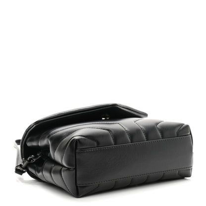Saint Laurent Calfskin Y Quilted Monogram Toy Loulou Crossbody Bag Black 3 of 10