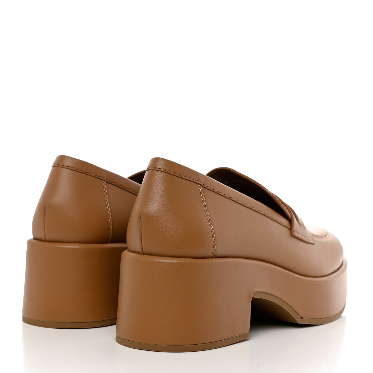 Calfskin CC Platform Loafers 39.5 Beige