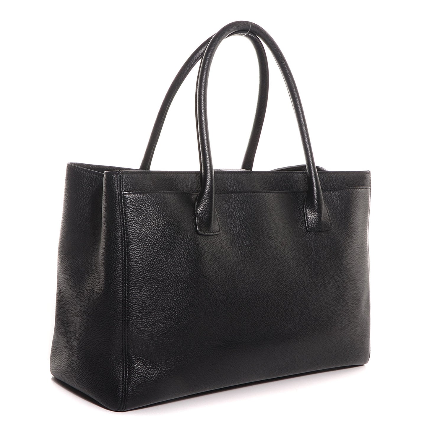 Calfskin Cerf Executive Shopper Tote Black