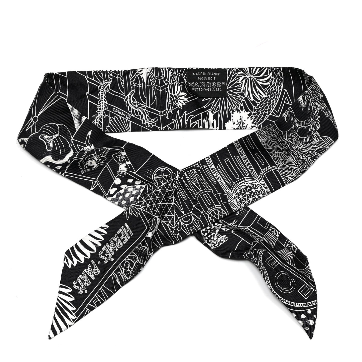 Silk Animapolis Twilly Black White