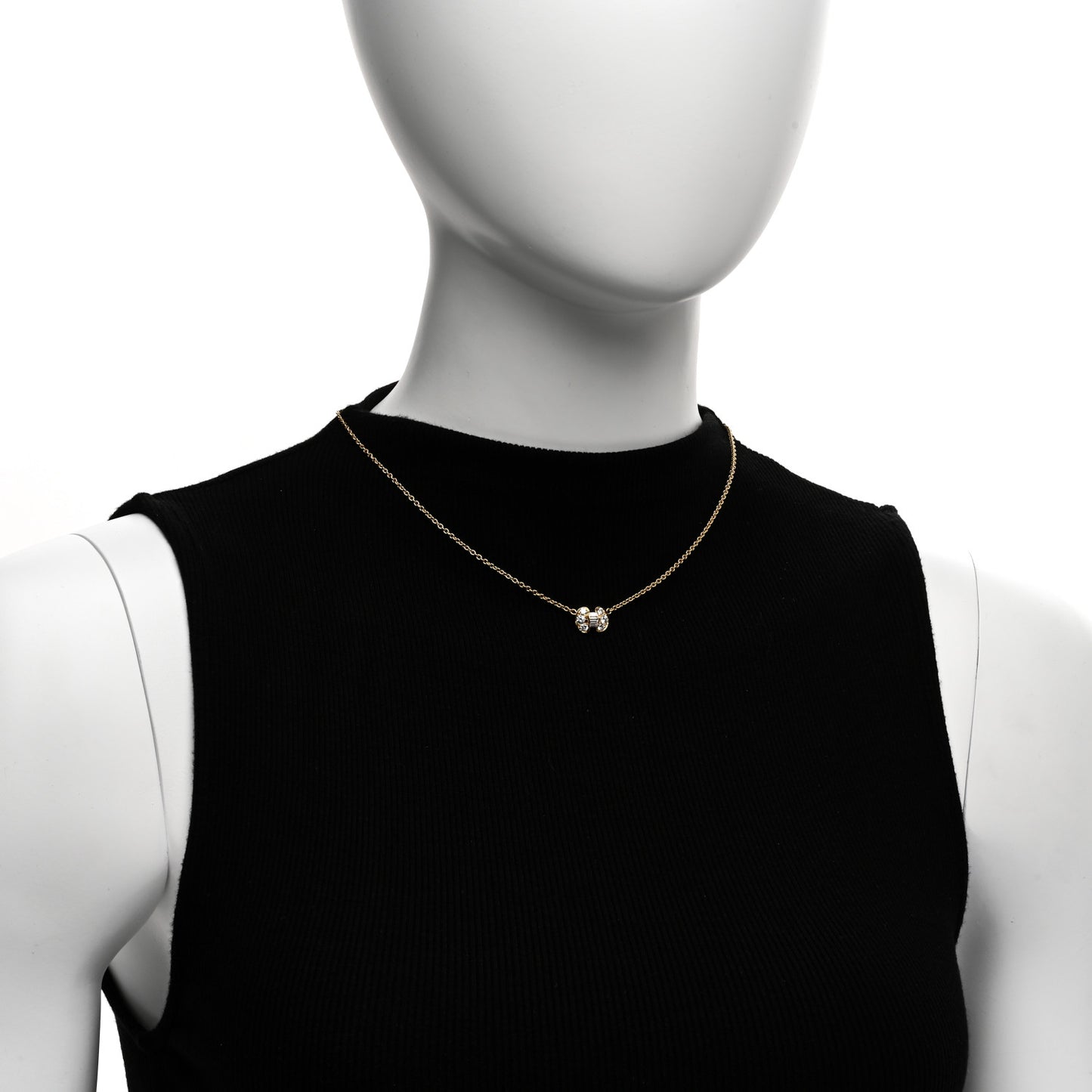 18K Yellow Gold Diamond Baguette Bow Necklace