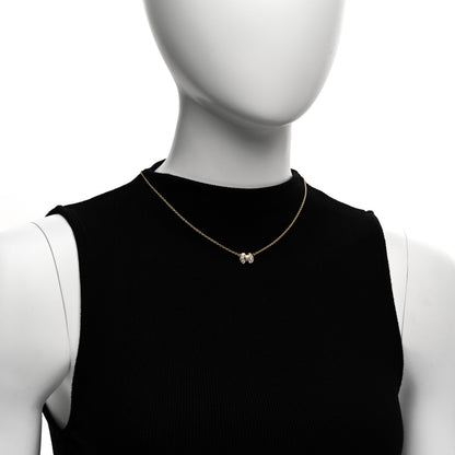 Van Cleef & Arpels 18K Yellow Gold Diamond Baguette Bow Necklace 2 of 4