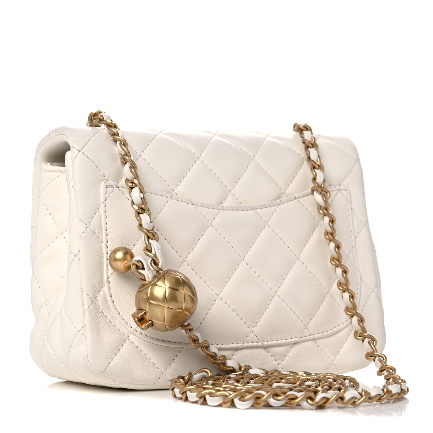 Chanel Lambskin Quilted Mini Pearl Crush Flap White 3 of 11
