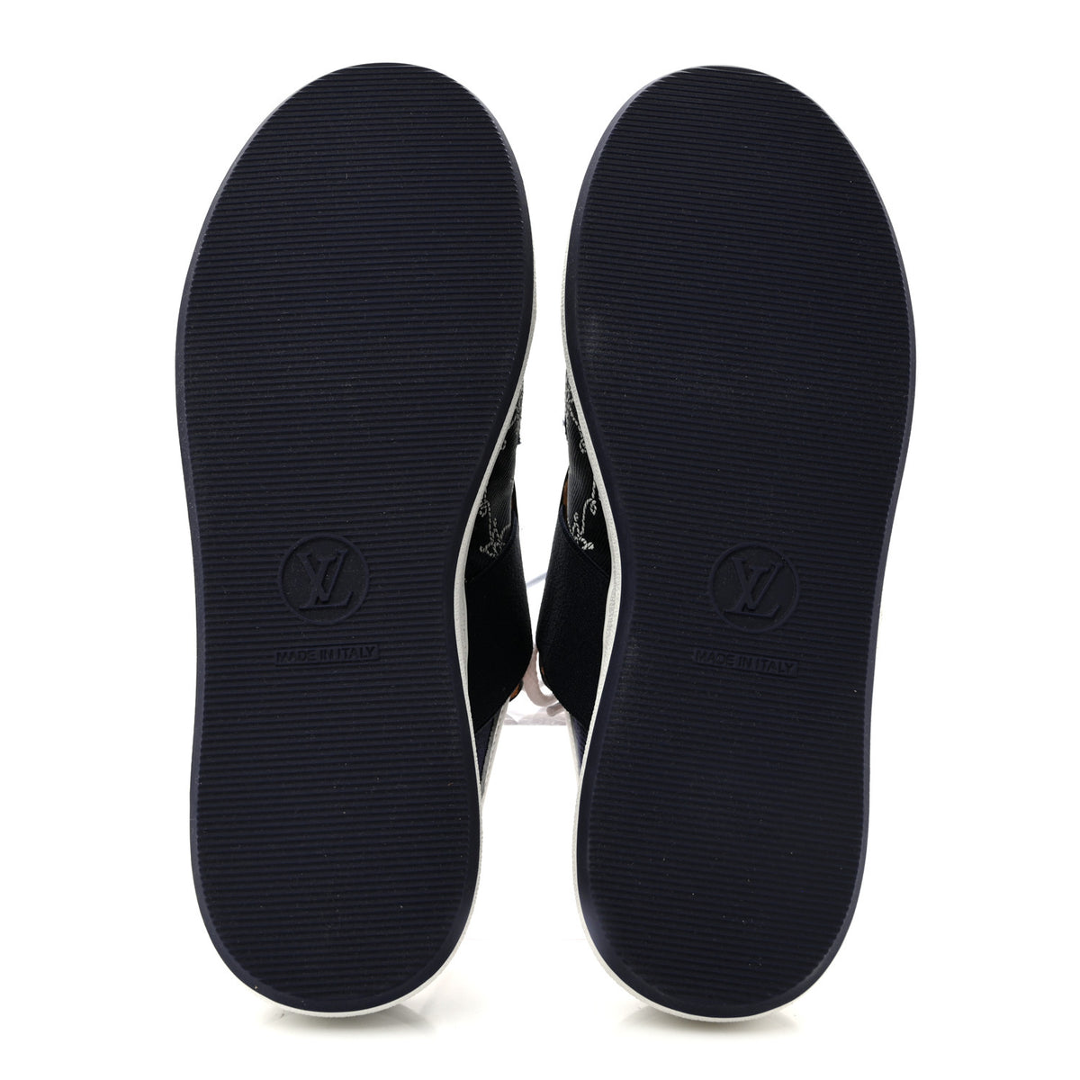 Canvas Monogram Lous Open Back Sneaker 38 Navy Blue