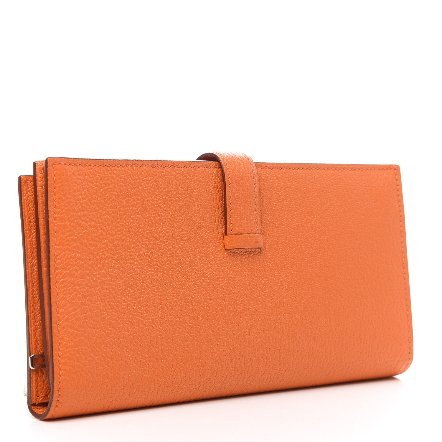 Hermes Chevre Mysore Bearn Gusset Wallet Orange 3 of 8