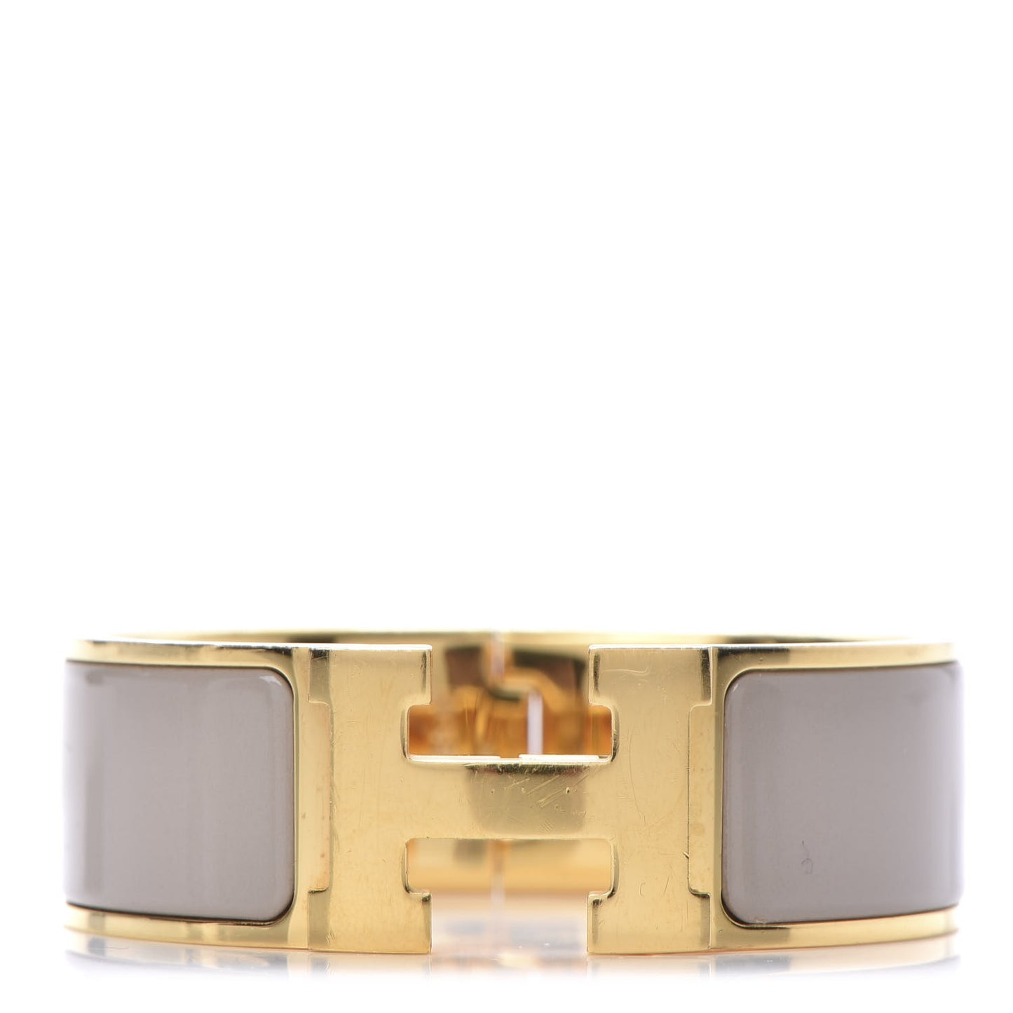 Enamel Wide Clic Clac H Bracelet PM Marron Glace