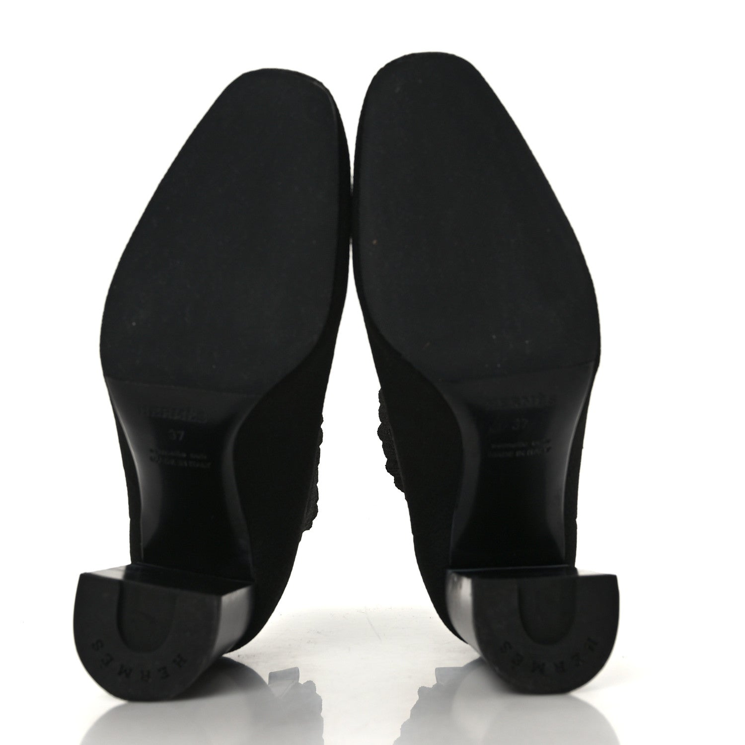 Hermes Knit Calfskin Volver 90 Ankle Boots 37 Black 5 of 7