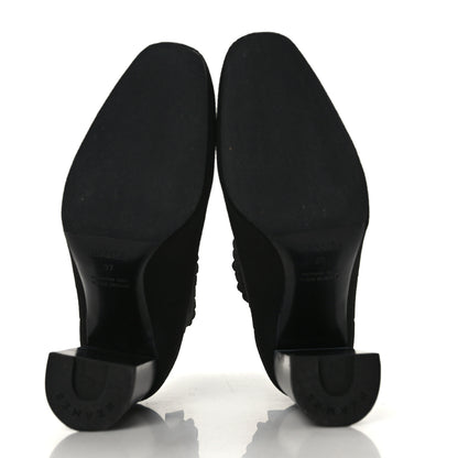 Hermes Knit Calfskin Volver 90 Ankle Boots 37 Black 5 of 7