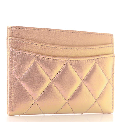 Chanel Iridescent Calfskin Quilted Card Holder Pink 3 of 9