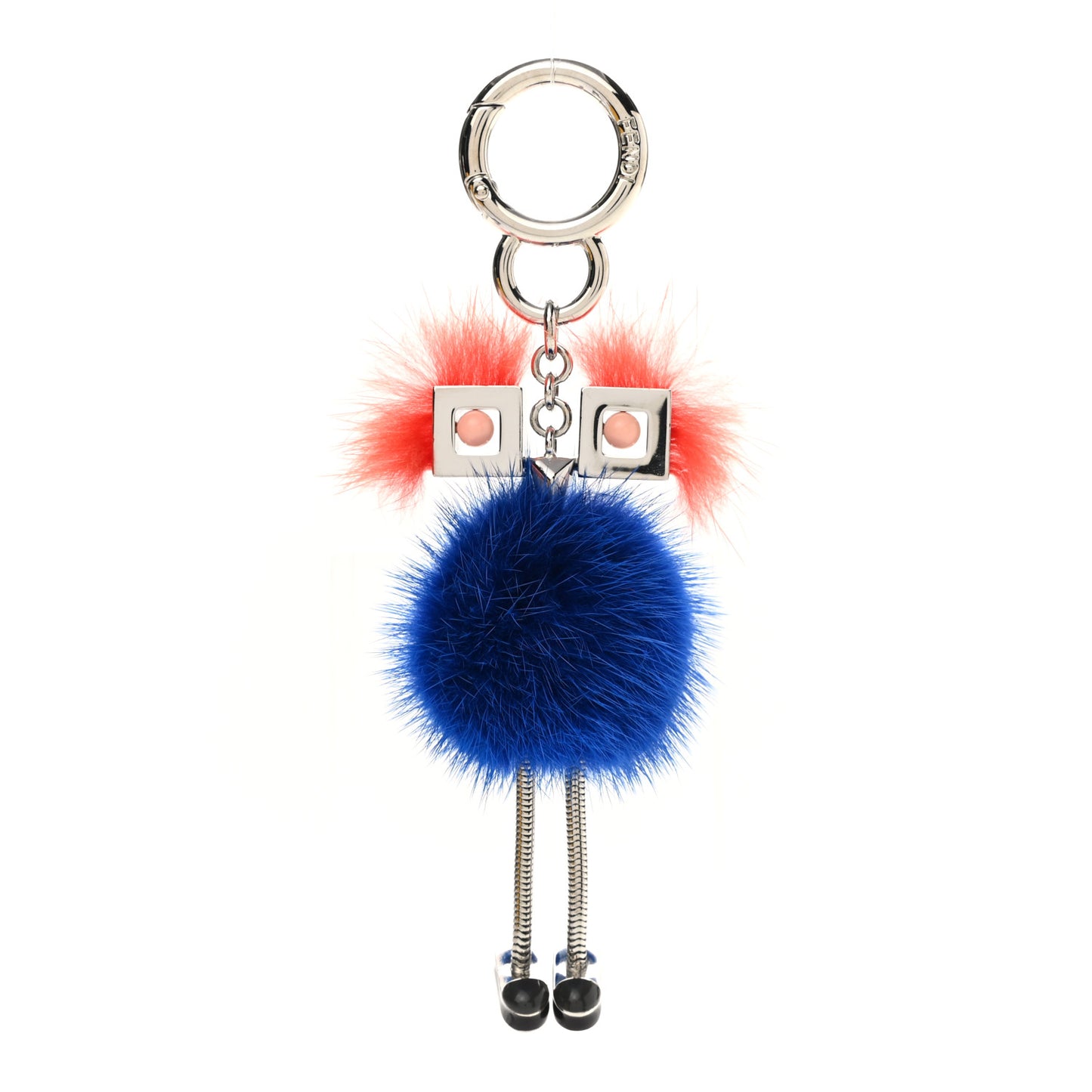Calfskin Mink Fox Fur Witches Charm Blue Multicolor