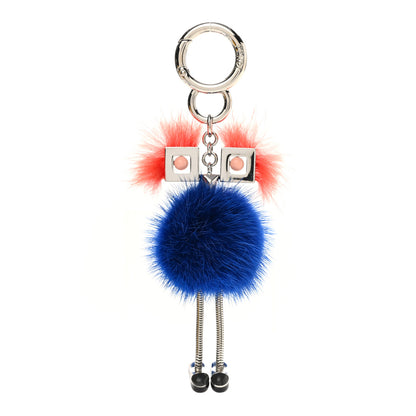 Fendi Calfskin Mink Fox Fur Witches Charm Blue Multicolor 1 of 4