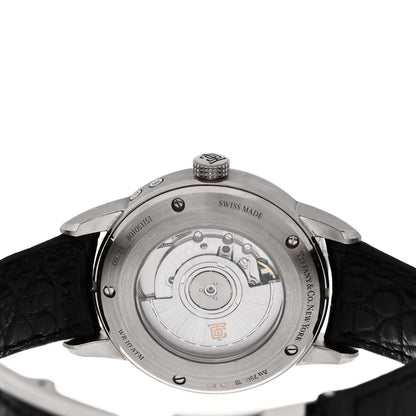 Tiffany 18K White Gold Alligator 40mm CT60 Chronograph Annual Calendar Automatic Watch Black 4 of 5