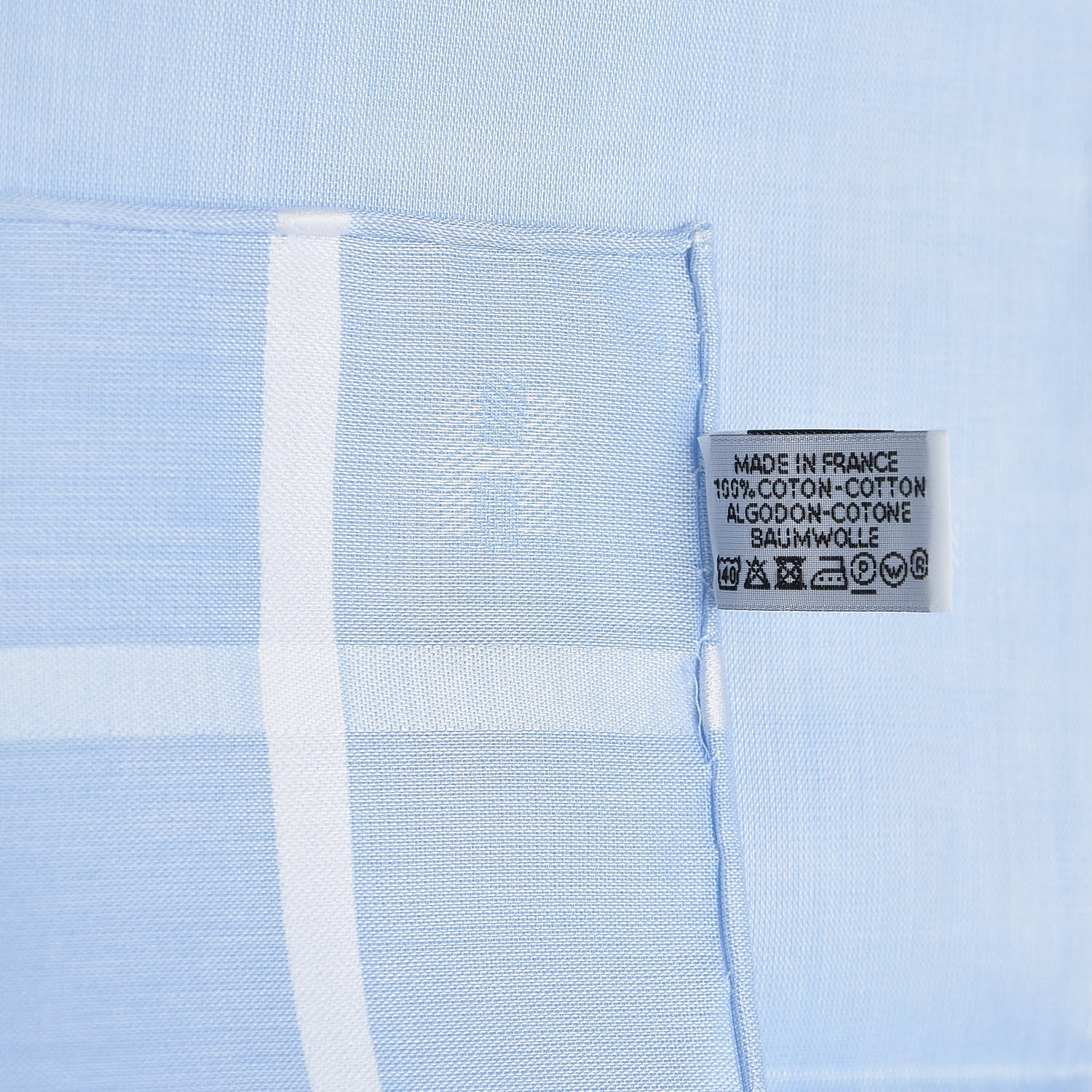 Hermes Cotton Hankachi Handkerchief Gift Set H Passant Jacquard d'H Bleu Ciel Bleu 8 of 11