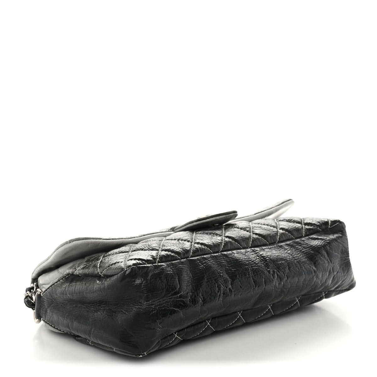 Vinyl Quilted Jumbo Melrose Degrade Flap Black