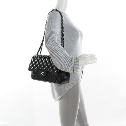 Chanel Lambskin Quilted Jumbo Double Flap Black 2 of 7