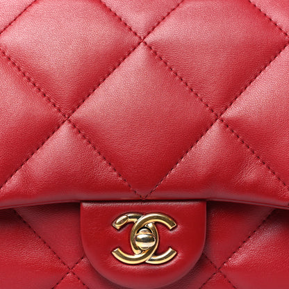 Chanel Lambskin Quilted Easy Carry Flap Red 8 of 12