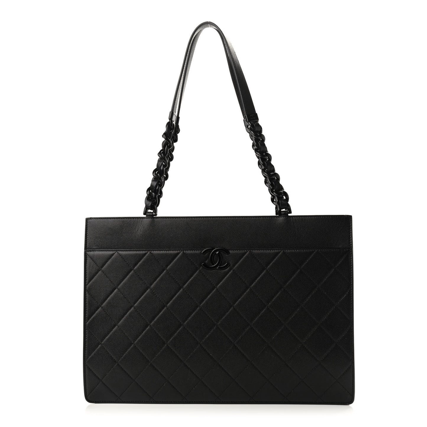 Caviar Quilted My Everything Large Shopping Tote Black