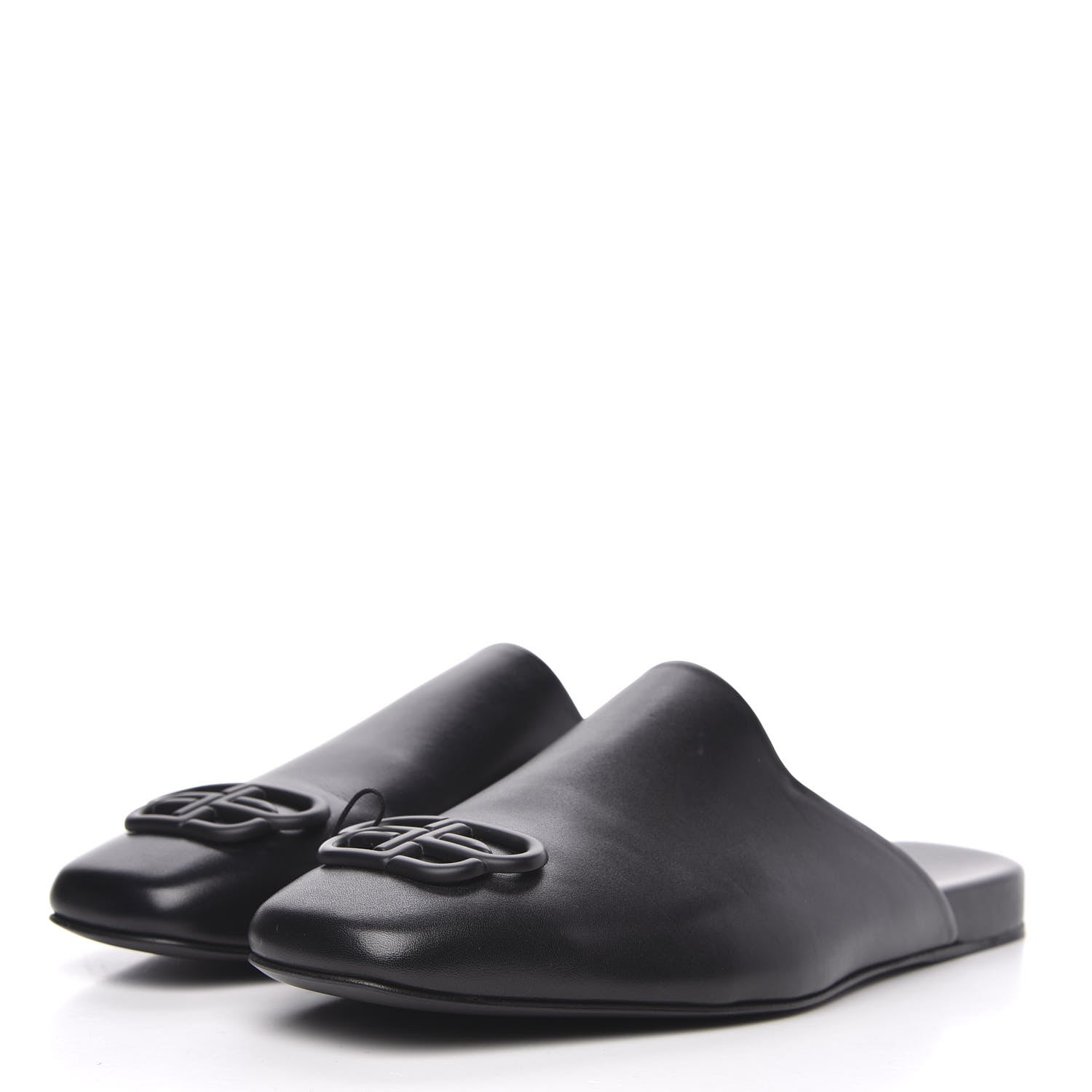 Balenciaga Smooth Calfskin Mens Cozy BB Flat Carrera Mules 43 Black 3 of 9