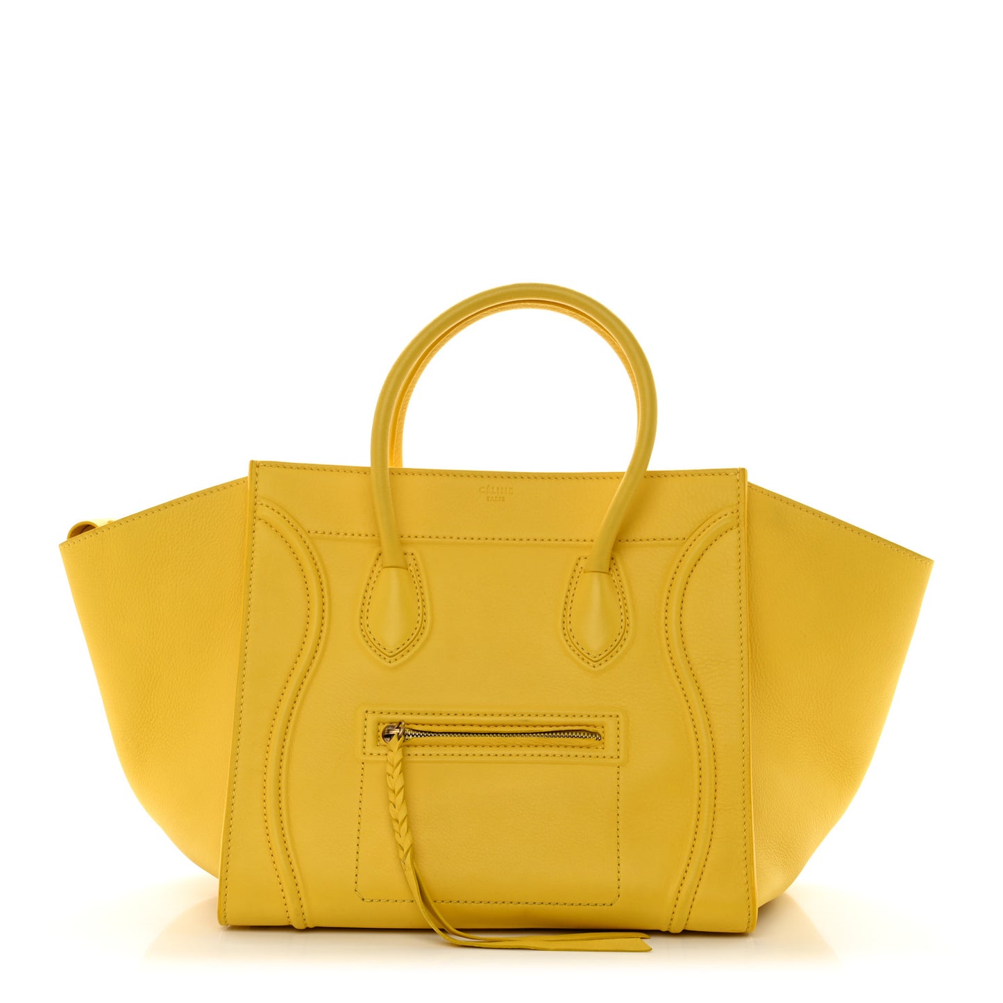 Supple Calfskin Large Phantom Luggage Sun Yellow