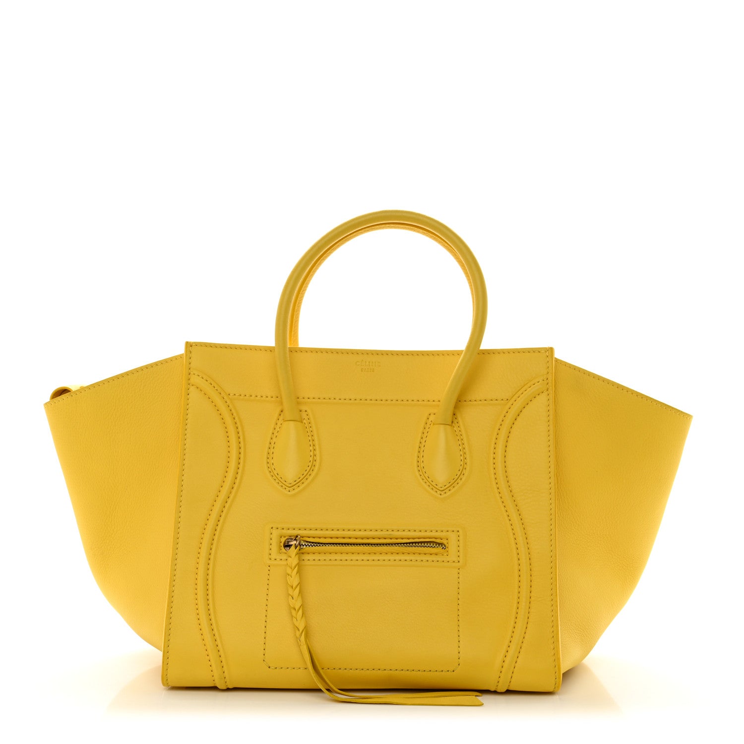 Celine Supple Calfskin Large Phantom Luggage Sun Yellow 1 of 11