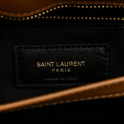 Saint Laurent Calfskin Y Quilted Monogram Toy Loulou Crossbody Bag Dark Natural 12 of 22