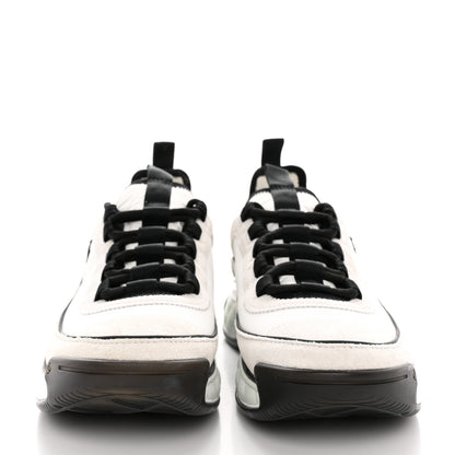 Chanel Velvet Calfskin Mixed Fibers CC Sneakers 38 Ivory Black 2 of 12
