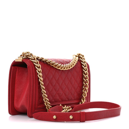 Chanel Caviar Quilted Medium Boy Flap Dark Red 3 of 11