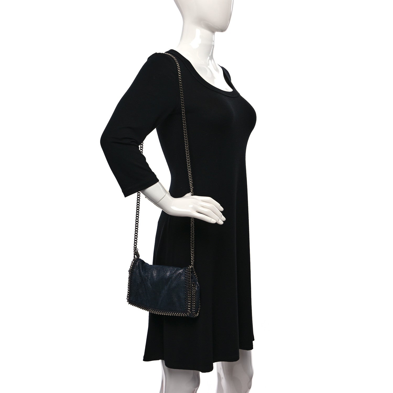 Stella McCartney Shaggy Deer Falabella Crossbody Bag Navy 2 of 8