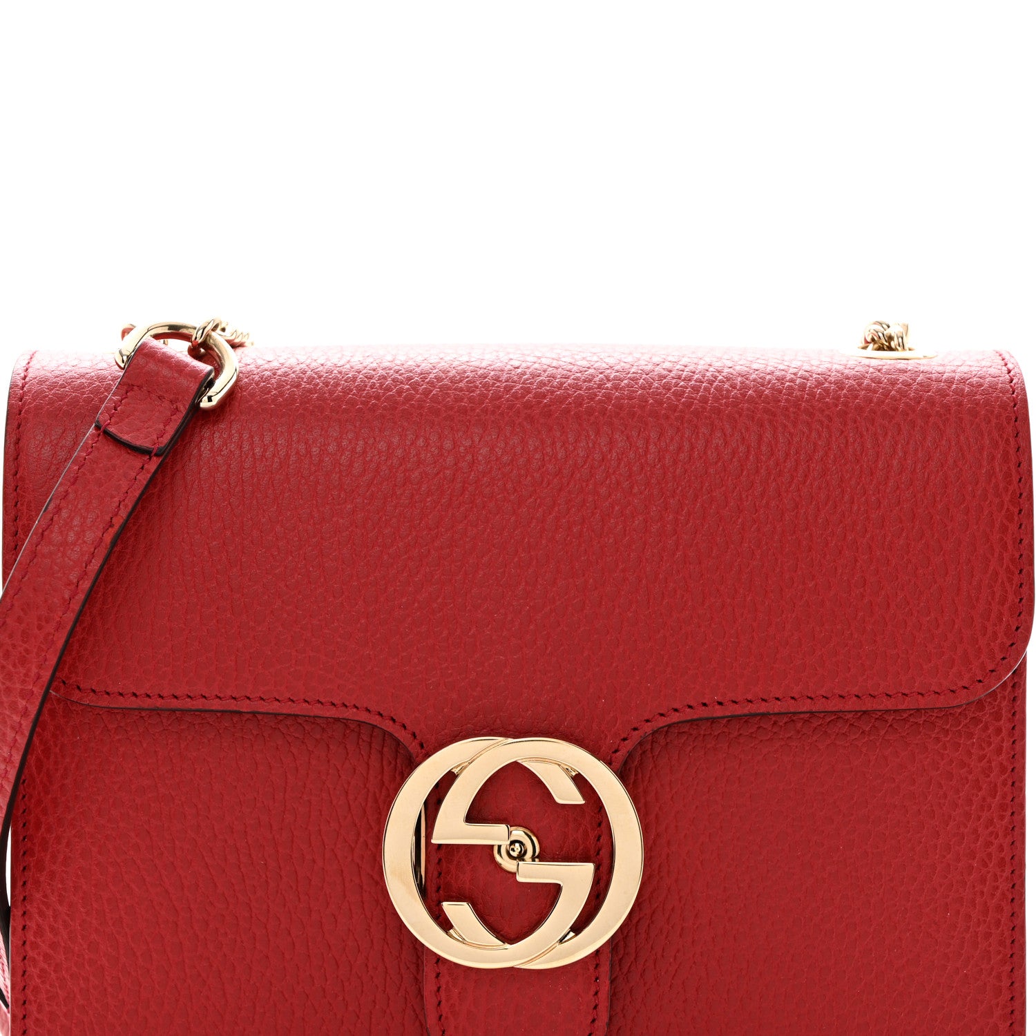 Gucci Dollar Calfskin Small Interlocking G Shoulder Bag Sun Orange 9 of 11