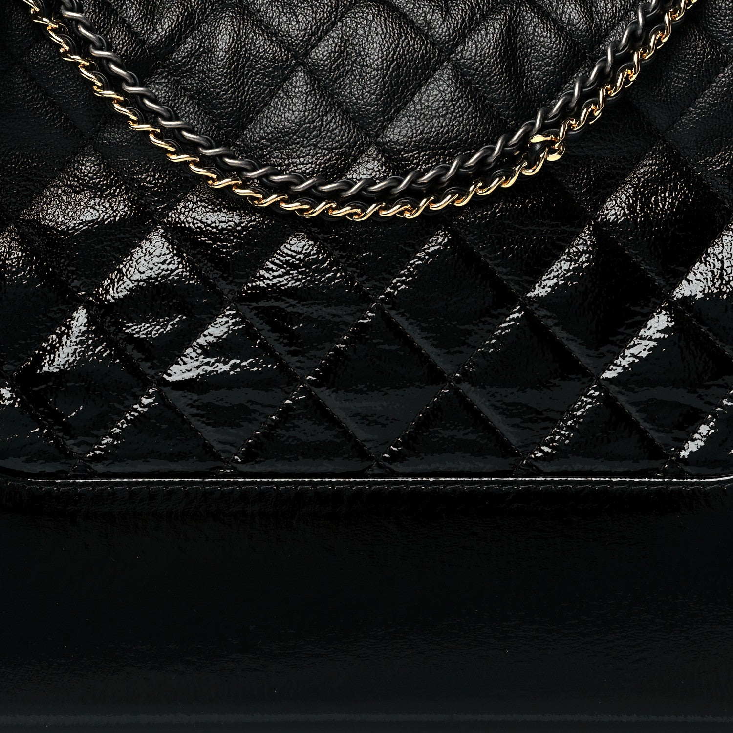 Chanel Patent Goatskin Quilted Medium Gabrielle Hobo Black 7 of 10