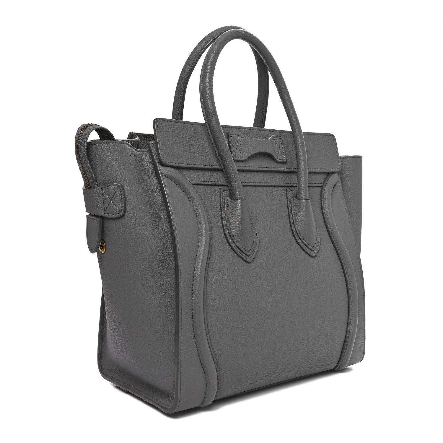 Celine Baby Drummed Calfskin Micro Luggage Kohl 3 of 9