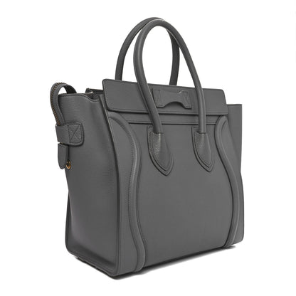 Celine Baby Drummed Calfskin Micro Luggage Kohl 3 of 9