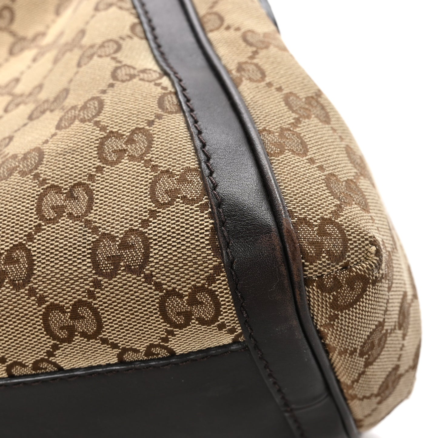 Monogram Small Scarlett Studded Interlocking G Hobo Dark Brown