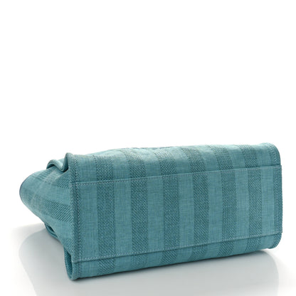 Chanel Mixed Fibers Calfskin Striped Medium Deauville Tote Light Blue 4 of 9