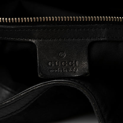 Gucci Monogram Medium Peggy Bamboo Top Handle Bag Black 6 of 14