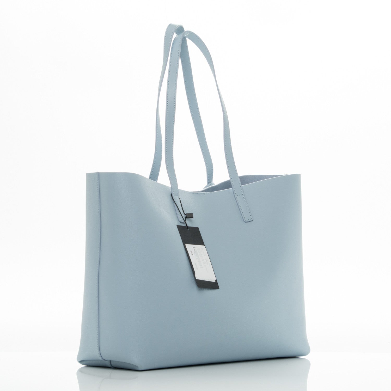 Saint Laurent Calfskin Large Shopping Tote Sky Blue 3 of 7