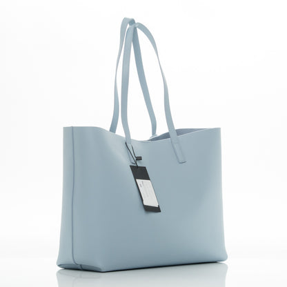 Saint Laurent Calfskin Large Shopping Tote Sky Blue 3 of 7