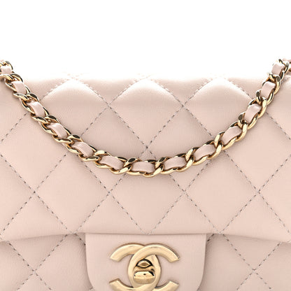 Chanel Lambskin Quilted Mini Rectangular Flap Beige 8 of 10