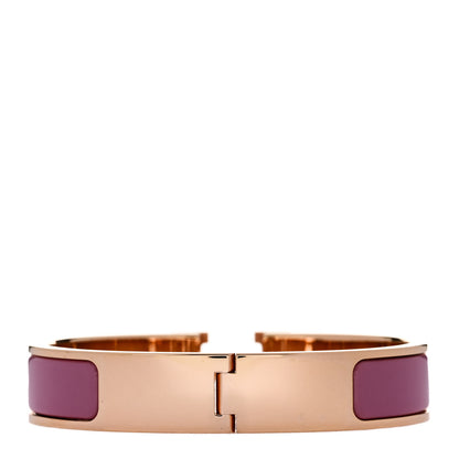 Hermes Enamel Narrow Clic Clac H Bracelet PM Rose Flamingo 3 of 5