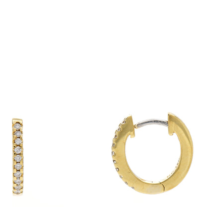 Roberto Coin 18K Yellow Gold Diamond Small Baby Hoop Earrings 1 of 5