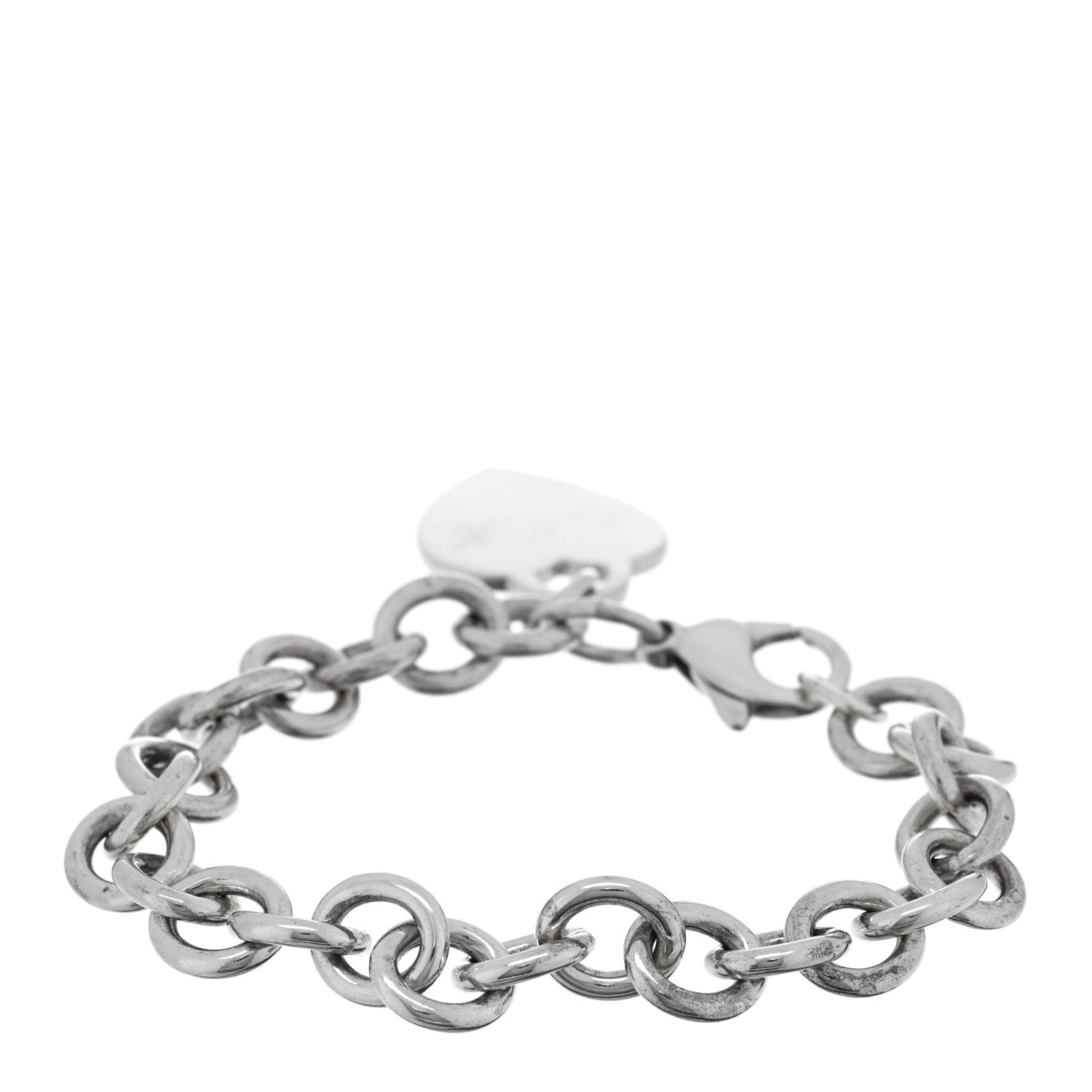 Tiffany Sterling Silver Heart Tag Charm Bracelet 2 of 4