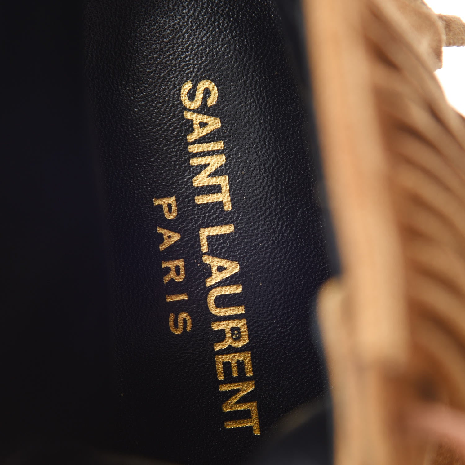 Saint Laurent Suede Babies 90 Fringe Ankle Boots 38.5 Light Tan 7 of 13