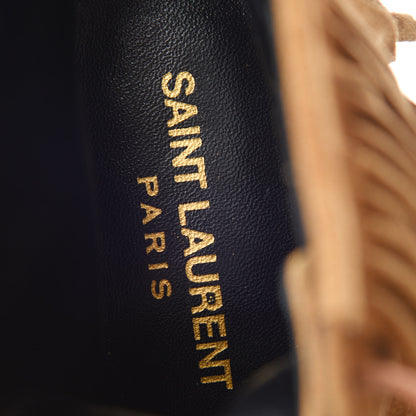 Saint Laurent Suede Babies 90 Fringe Ankle Boots 38.5 Light Tan 7 of 13