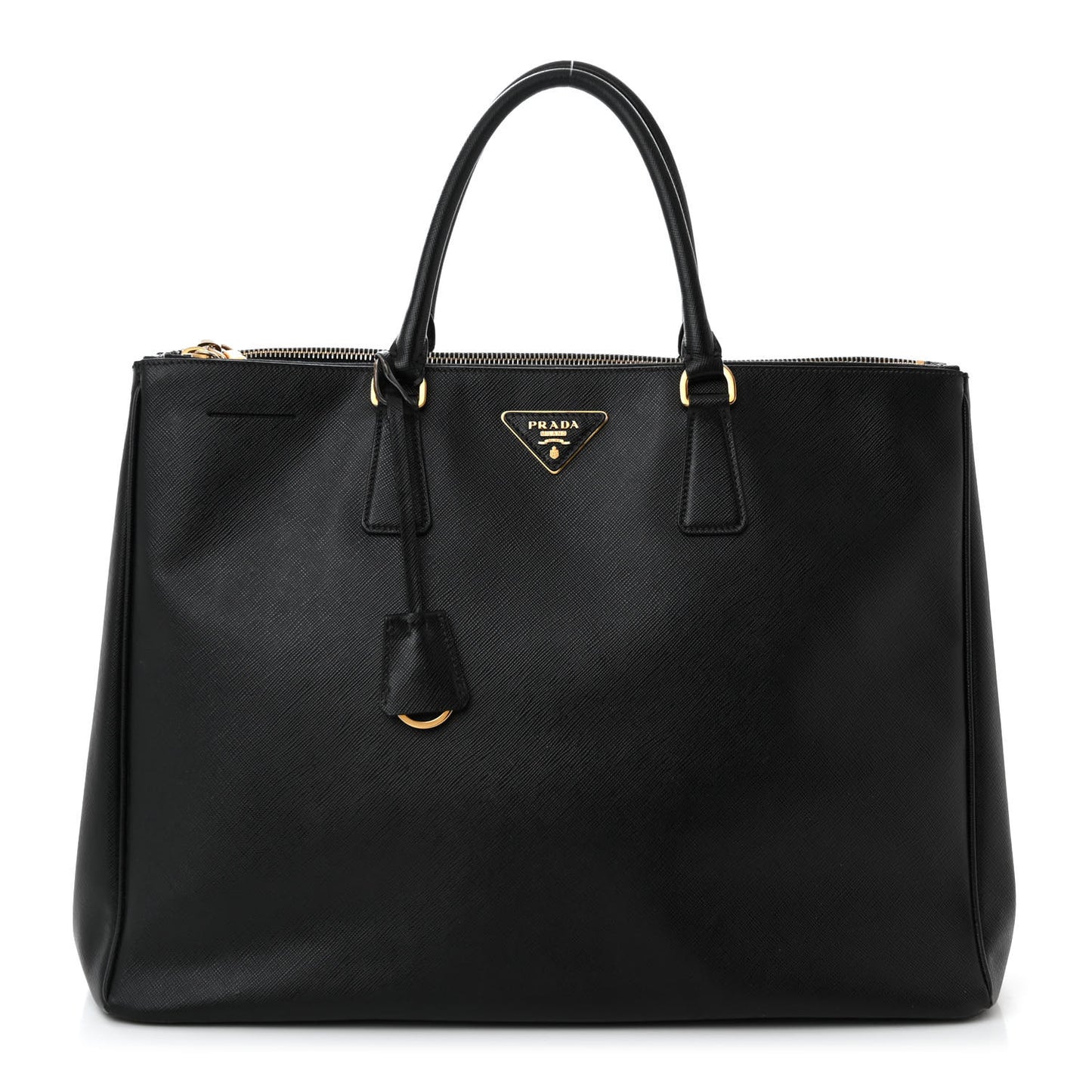 Saffiano Lux Extra Large Galleria Double Zip Tote Black
