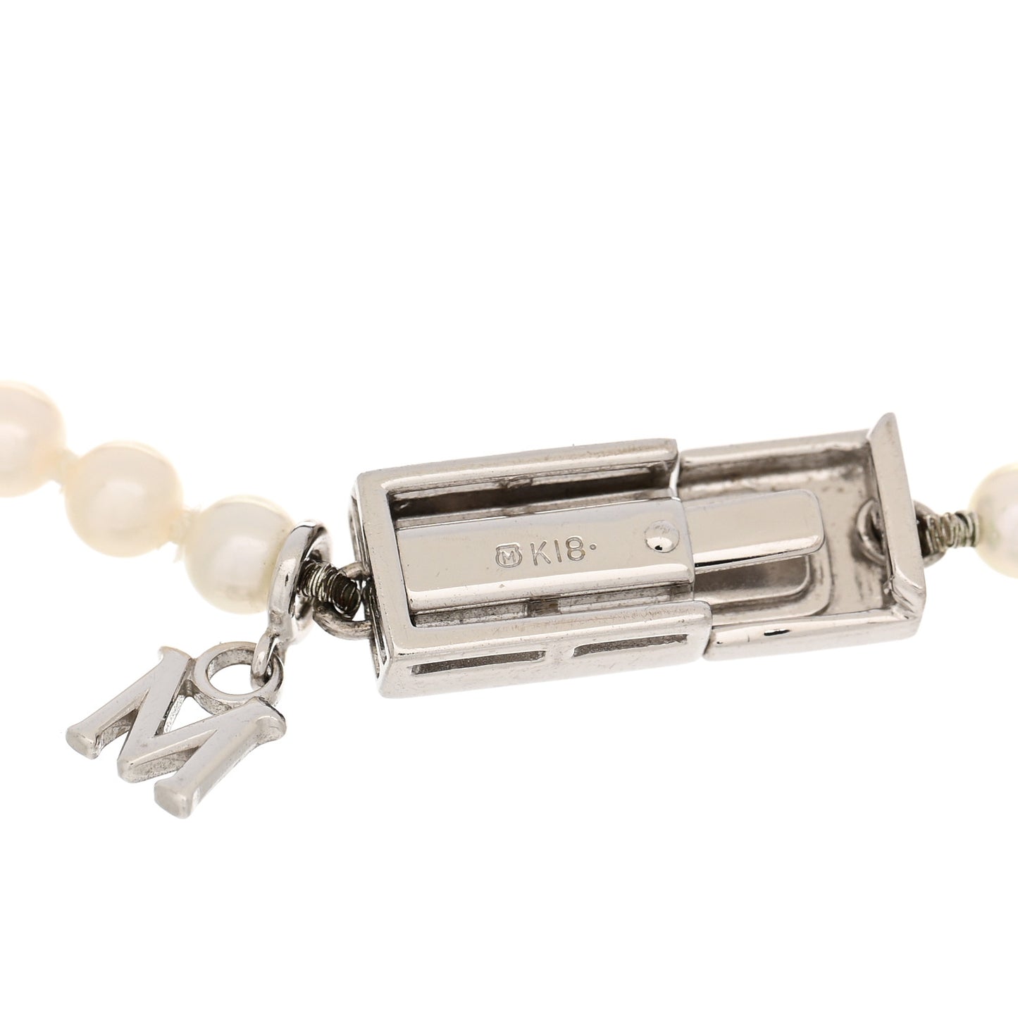 18K White Gold Diamond Akoya Cultured Pearl 9.5mm Bracelet